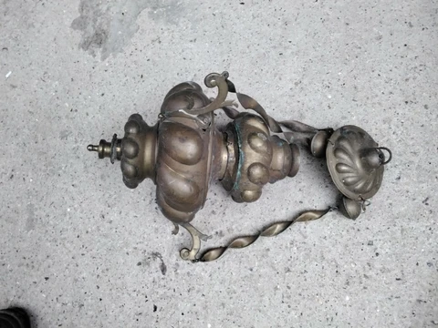 Beautiful Antique Brass Lantern. Church Gothic Chandler. Chain. Light Cover