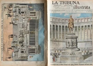 STATUA VITTORIO EMANUELE VITTORIANO ROMA ALTARE PATRIA 1911 TRIBUNA ILLUSTRATA - Foto 1 di 1