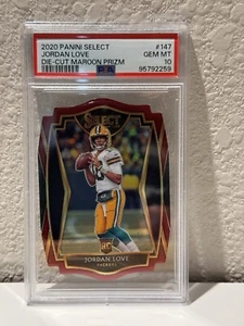 Panini Select Premier 2020 granate Prizm troquelado #147 Jordan Love RC PSA 10 - Imagen 1 de 2