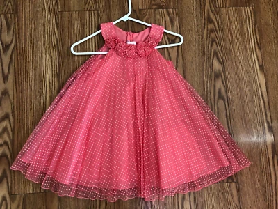 Jessica Ann девочек чистый персиковый оранжевый белый горошек платье размер 5 - Изображение 1 из 4