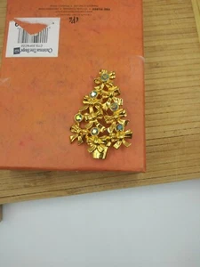 Vintage Avon Tree pin brooch Gold Tone clear Aurora Borealis crystals AB f Ship - Picture 1 of 11