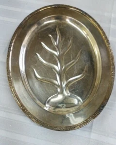 VINTAGE SILBER TELLER FLEISCHTABLETT MIT ROSENRAND UND FUSS - Bild 1 von 6