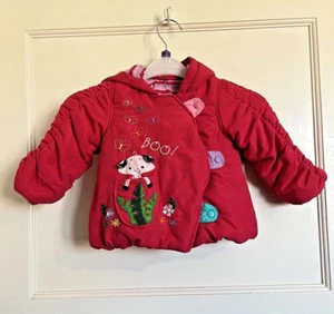 Fisher Price Girls Coat Pink Embroidered Hooded Padded Size 9 - 12 months - Picture 1 of 7