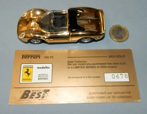 Best Model 1/43 Ref 2003: Ferrari 330 P2 (24 Karat vergoldet) & Zertifikat - Bild 1 von 14