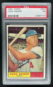 1961 Topps Duke Snider #443 PSA 7 Dodgers HOF - Foto 1 di 2