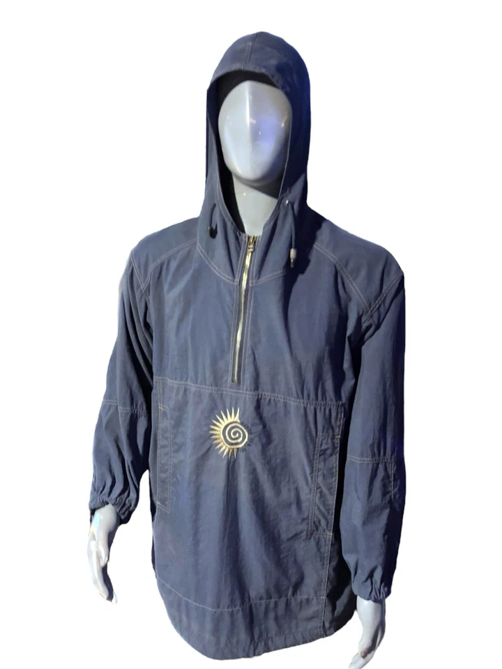 De Colección Años 90 Tierra Mar Cielo Anorak Pullover Sudadera con Capucha Talla L Ajustable Viento Resistente a la Lluvia Foto 1 de 4