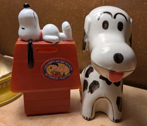 Vintage handbemalte Keramik Snoopy Bank mit Stopfen DeeBeebo für Dan Brechner + Bonus - Bild 1 von 13