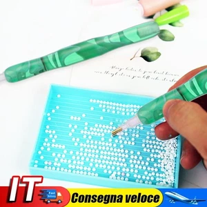 Kit penna per pittura diamante con 5 punte per trapano e 1 argilla (verde) IT - Imagen 1 de 10