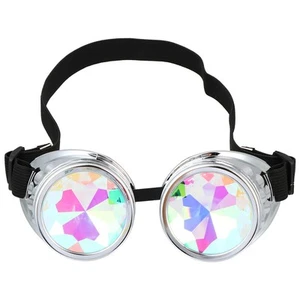 Kaleidoscope Glasses Sunglasses Rave Crystal Steampunk Costume Rainbow Goggles - Picture 1 of 12