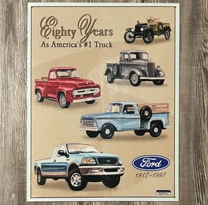 Ford Trucks Eighty Years As America's #1 Truck 12.5" x 16" Novelty Metal Sign - Picture 1 of 2