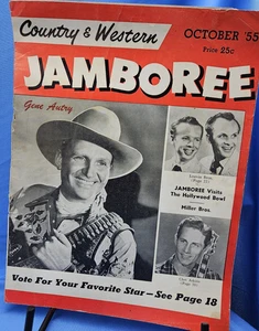 October 1955 Country & Western Jamboree Magazine Chet Atkins Gene Autry - Foto 1 di 8
