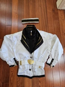 Chaqueta de esquí Bogner para mujer pequeña vintage años 80 90 abrigo dorado conejito de nieve diadema de colección - Imagen 1 de 15