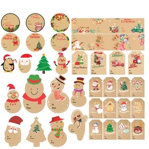 104PCS Etichette Natalizie Adesivi Etichette Autoadesive per Buste Scatola Carte - Foto 1 di 8