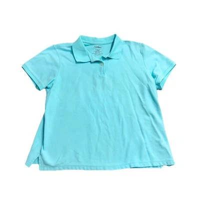 L.L. Bean Relaxed Fit Polo Women’s L Regular Green Casual Preppy Outdoors - Image 1 of 4