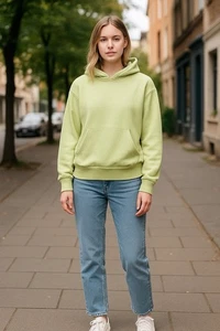 Revolve Weworewhat Oversized Pullover Hoodie Women Medium Cozy Pale Yellow Green - Picture 1 of 16