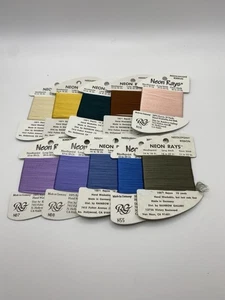 Rainbow Gallery Neon Rays Needlepoint Ribbon Rayon 10 Cards 10 YDS Gold Pink (6) - Picture 1 of 7