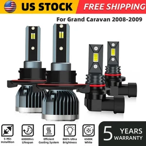 For Dodge Grand Caravan 2008-2009 LED Headlight High/Low Fog Light Bulbs 6000k - Picture 1 of 10