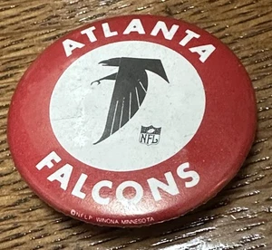 VTG Atlanta Falcons 1 3/4in. Red & White Pinback - Picture 1 of 2