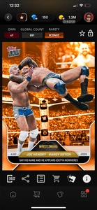 DIGITAL Topps WWE Slam Topps Now 25 Joe Hendry Randy Orton Wrestlemania Orange - Picture 1 of 2