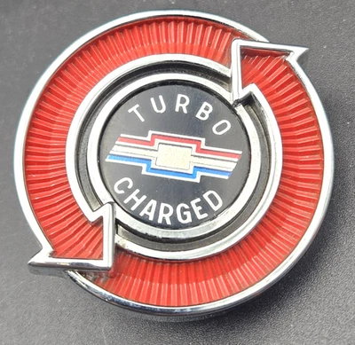 Chevrolet Corvair 1962-64 Turbo Charged Front Emblem No. 3817965 Vintage OEM - Image 1 of 4