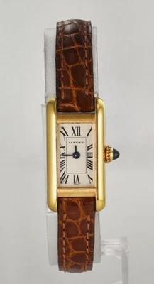 Mini reloj Cartier Tank Allonge vintage años 90 para mujer oro amarillo 18 quilates Ref.1380 Foto 1 de 4