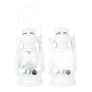 2 x Sturmlaterne Sturmlampe Sturmleuchte, LED Gartenlaterne, Campinglaterne weiß - Bild 1 von 9
