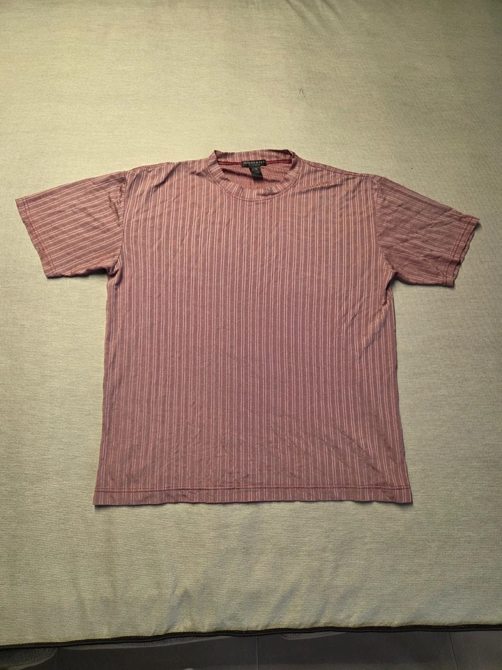 Camiseta Domani Platino Acanalada Talla XXL Unisex Roja Rayas Mangas Cortas Cómoda Top Foto 1 de 4