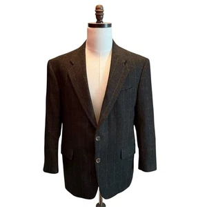 Evan Picone Herren Woll Blazer Sport Jacke Grün Gr. 40 S Kariert Vintage Büro - Bild 1 von 12