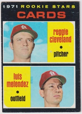 1971 Topps MLB #216 Reggie Cleveland / Luis Melendez RC Cardinals - Image 1 of 2