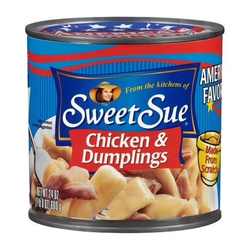 16 Cans Sweet Sue Chicken Dumplings 24 Oz Cooked Meat Snack Easy Meal