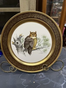 PICKARD 11" COLLECTOR PLATES James Lockart GREAT HORNED OWL Birds Raptors - Picture 1 of 5