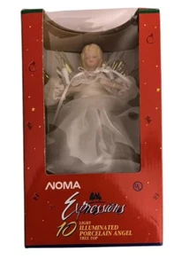 Vintage Noma Expressions Porzellan Engel beleuchtet Christbaumspitze - Bild 1 von 4
