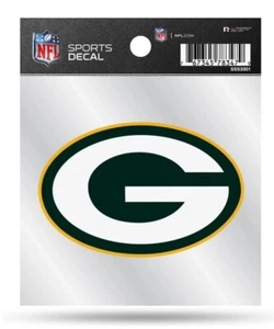 Green Bay Packers Sticker Decal 4x4 Inch Clear Backing Auto Home - Picture 1 of 1