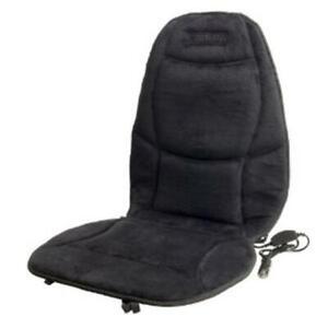 Wagan IN9438 Soft Velour Heated Seat Cushion with Lumbar Support