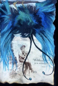 Bird of Paradise Oil Pastel | Vintage, Antique Altered Book Page | Emily Bucher - Picture 1 of 1