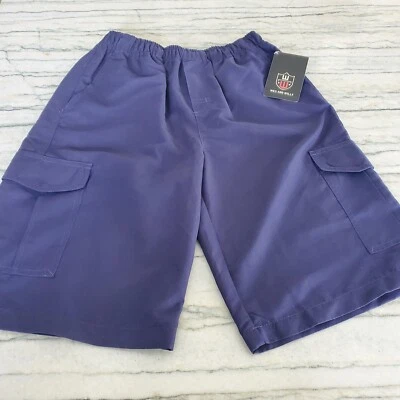 NWT - New Wes & Willy Boy's Microfiber Cargo Shorts-Navy Size Large - Image 1 of 4