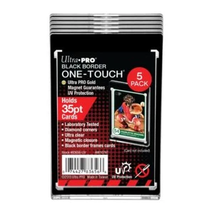 5x Ultra PRO One-Touch 35pt BLACK BORDER Magnetic Card Display Holder Protector - Foto 1 di 4
