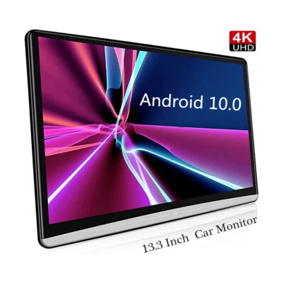 13.3"Android 10.0 Car Headrest Monitor Touch Screen Bluetooth HDMI 1080P WIFI FM - Bild 1 von 4