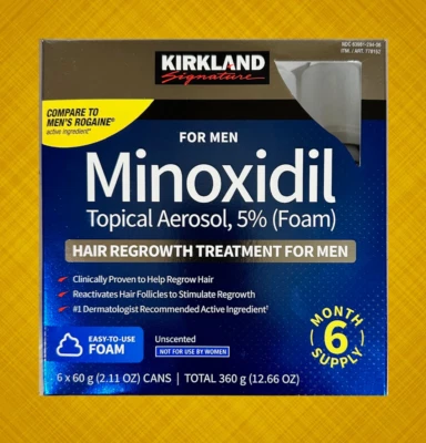 Kirkland Hair Regrowth Treatment 5% Minoxidil Foam for Men 6 Months Supply - Image 1 of 4