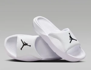 Sandalias cómodas Jordan Franchise Slides nuevas en caja, blancas/negras - Imagen 1 de 3