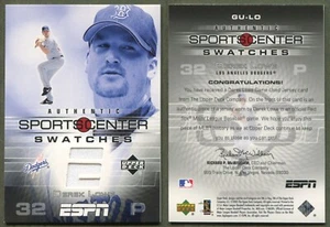 2005 UD ESPN Sports Center JERSEY Swatch #GU-LO Derek Lowe - Los Angeles Dodgers - Picture 1 of 1