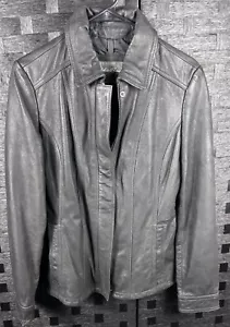 Women's Small Eddie Bauer Black Leather Jacket - Picture 1 of 24