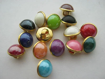 10 Shank Pearl Buttons 10mm (3/8") Metal Shank Faux Pearl Mushroom Sewing Button - Image 1 of 2