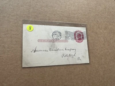 US 1912 Library Postal Card (L02) +UX24 +Detroit Public Library +Blue JJF Chop - Image 1 of 2