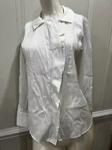 BOSS HUGO BOSS Size 4 Stretch Blouse White - Picture 1 of 23