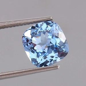 AAA Flawless Brazilian Aquamarine 9x9mm Cushion Cut – Loose Gemstone for Ring - Picture 1 of 18