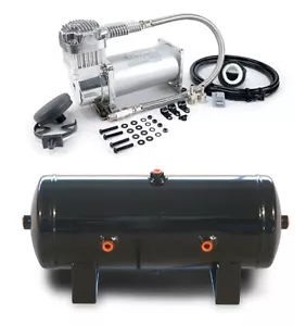 Viair 400C Single Air Compressor W/ 2 Gallon Air Tank Helper, Load support Bags - Picture 1 of 1