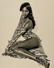 1991 HERB RITTS Super Model NAOMI CAMPBELL Beret Leopard Fashion Photo Engraving