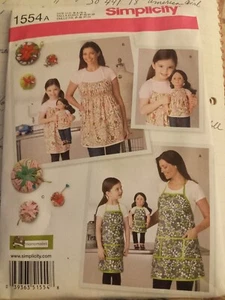 SIMPLICITY patterns1554A APRON for mother, girl and doll. UNCUT  - Picture 1 of 8