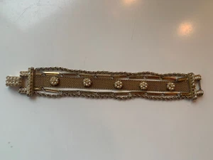 Vintage Kafin New York Multi Strand Pearl Cluster Bracelet Missing 2 Pearls - Picture 1 of 8